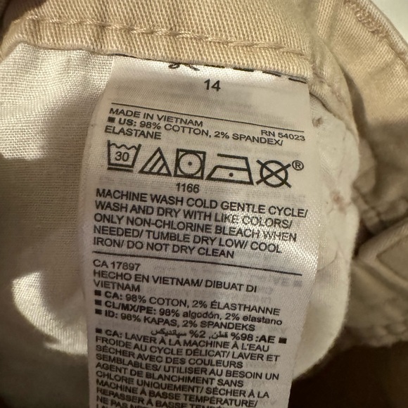 Old Navy girls school uniform skinny pants, pack of 2 pairs, tan, size 14 - Picture 6 of 10